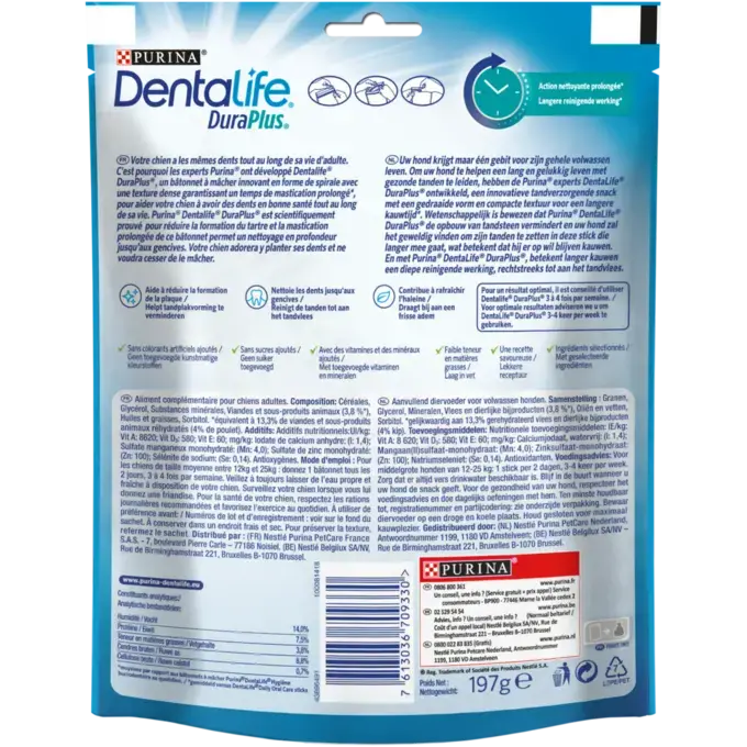 DENTALIFE® DuraPlus™ Moyen Chien (12-25kg) - Bâtonnets à mâcher