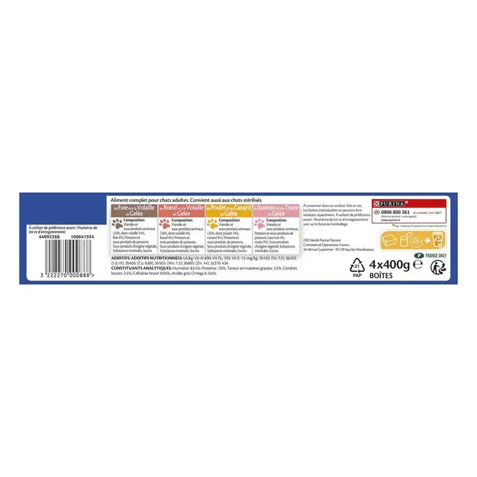 PATE CHAT FELIX GRAND FORMAT 400G EMINCES EN GELES