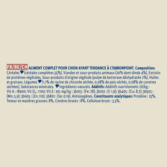 DOG CHOW® Light Adult (1 an et +) - Croquettes pour chien en surpoids à la Dinde