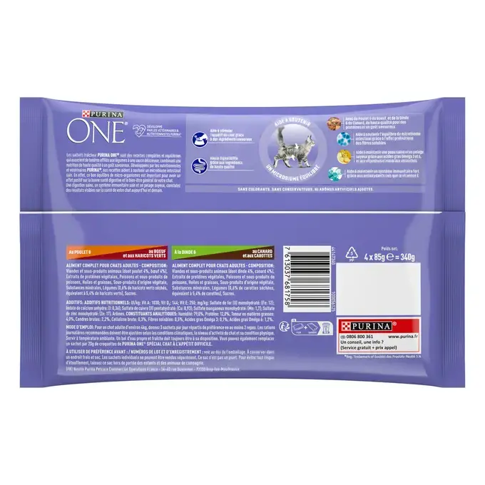 Purina ONE® - Sachets d'effilés en sauce pour Chat à l'appétit difficile