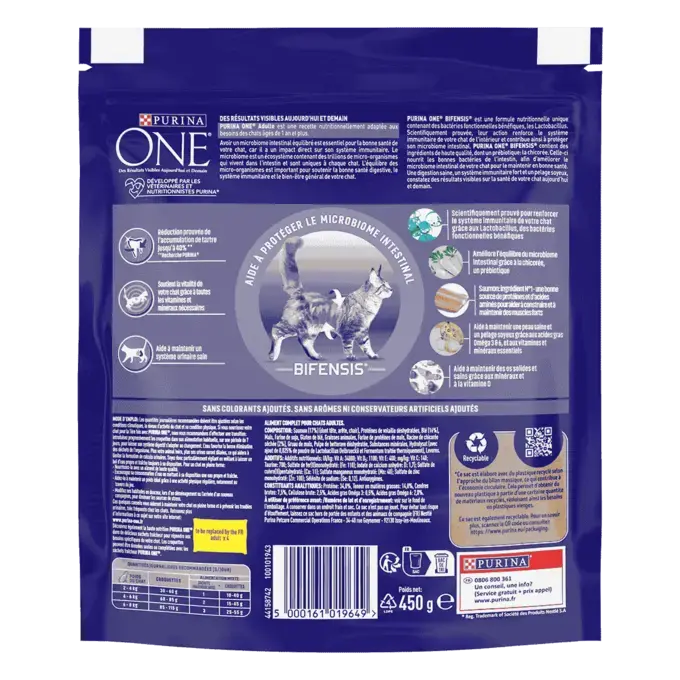 Purina ONE® - Croquettes pour Chat Adulte au Saumon et aux Céréales