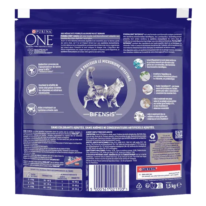 Purina ONE® - Croquettes pour Chat Adulte au Poulet et aux Céréales 1,5kg