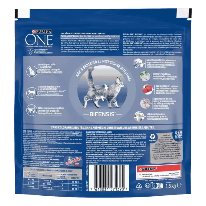 Purina ONE® - Croquettes pour Chat Stérilisé au Bœuf et au Blé 1,5kg