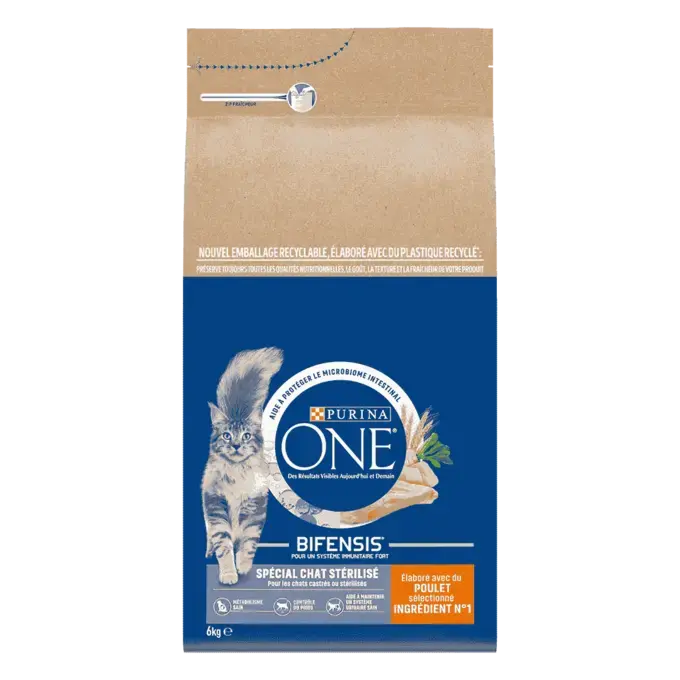 Purina ONE® - Croquettes pour Chat Stérilisé au Poulet 6kg