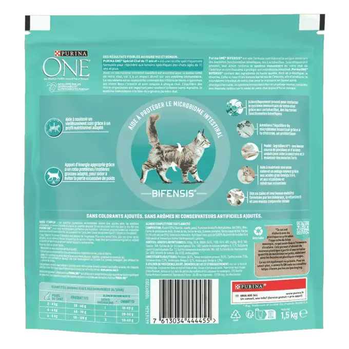 Purina ONE® - Croquettes pour Chat Senior de 11 ans et + au Poulet et aux Céréales