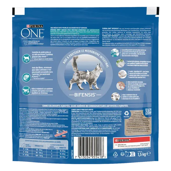 Purina ONE® - Croquettes pour Chat d'Intérieur Stérilisé au Poulet