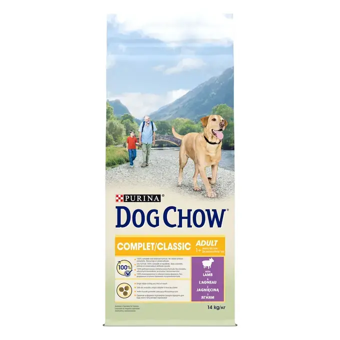DOG CHOW® Complet/Classic Adult (1 an et +) - Croquettes pour chien à l'Agneau 