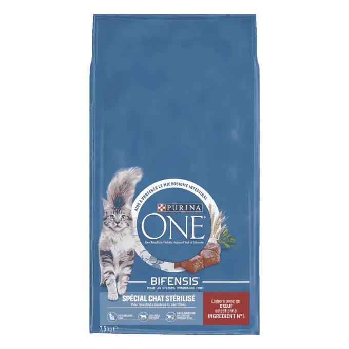 Purina ONE® - Croquettes pour Chat Stérilisé au Bœuf et au Blé 7,5kg
