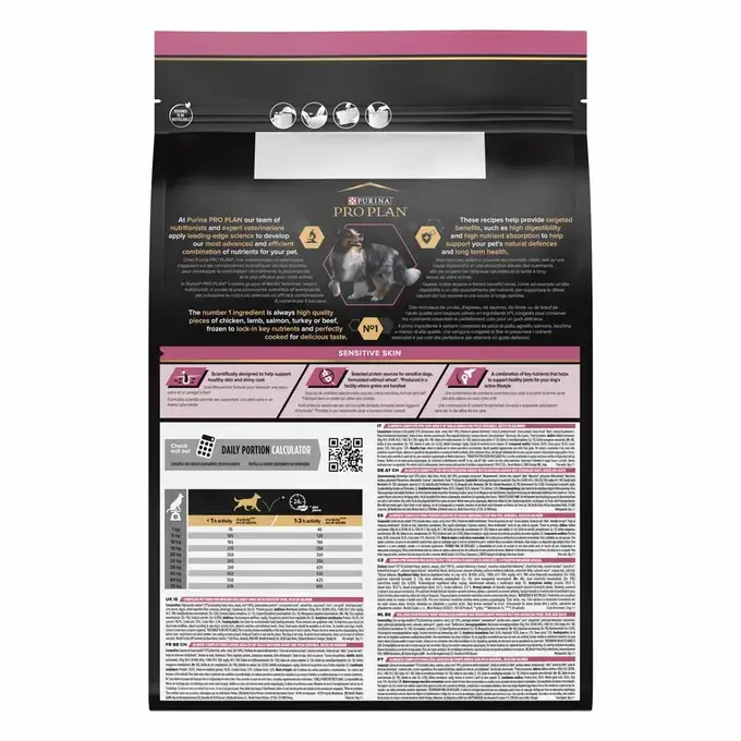 PURINA® PRO PLAN® MEDIUM ADULT SENSITIVE SKIN - RICHE EN SAUMON - Croquettes pour chien à la peau sensible