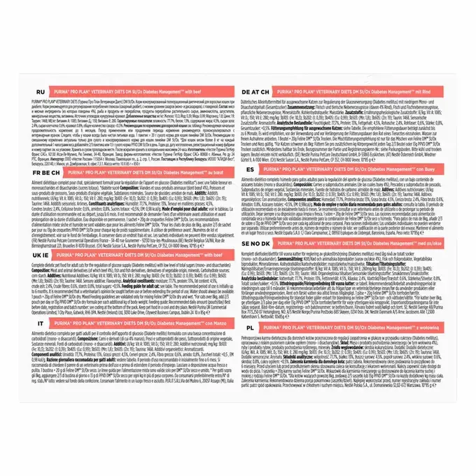 Purina® Pro Plan® Veterinary Diets Feline DM St/Ox Diabetes Management - Sachets pour Chat Diabétique au Bœuf