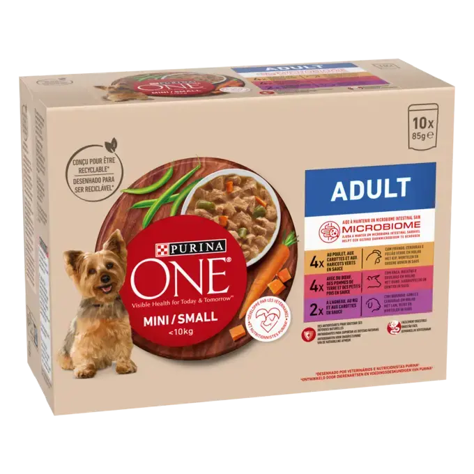 PURINA ONE ® MINI/SMALL < 10kg Adult - Effilés en sauce au Poulet, au Bœuf et à l’Agneau_2