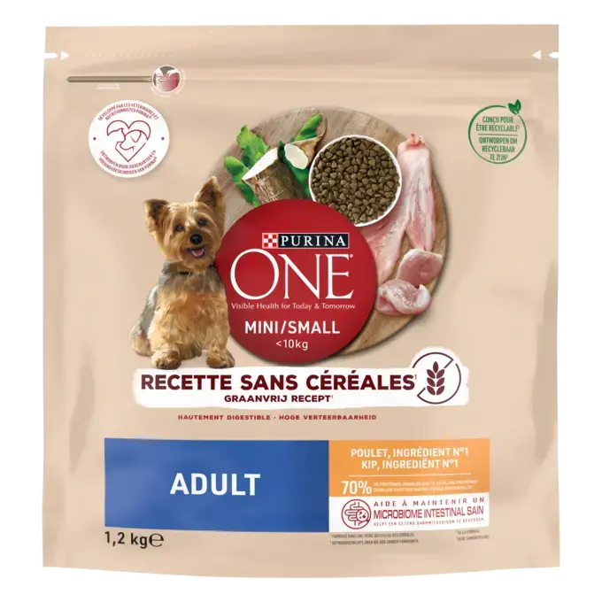 PURINA ONE® MINI / SMALL < 10kg Sans céréales - Croquettes pour chien adulte Riche en Poulet