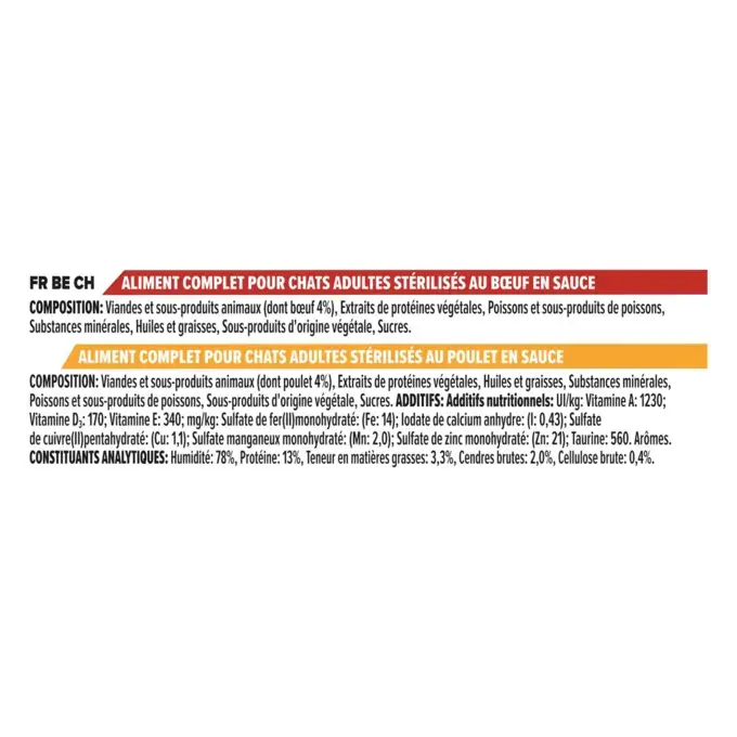 PRO PLAN® MAINTENANCE MULTIVARIÉTÉ STERILISED BOEUF & POULET EN SAUCE