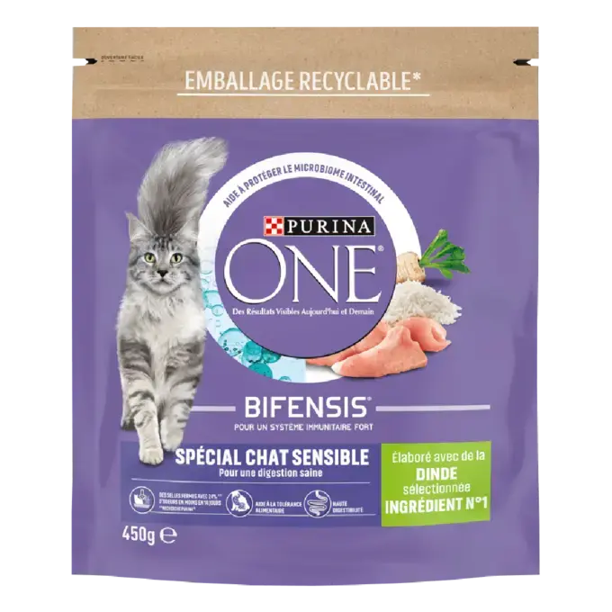 Purina ONE® - Croquettes pour Chat Sensible à la Dinde et au Riz