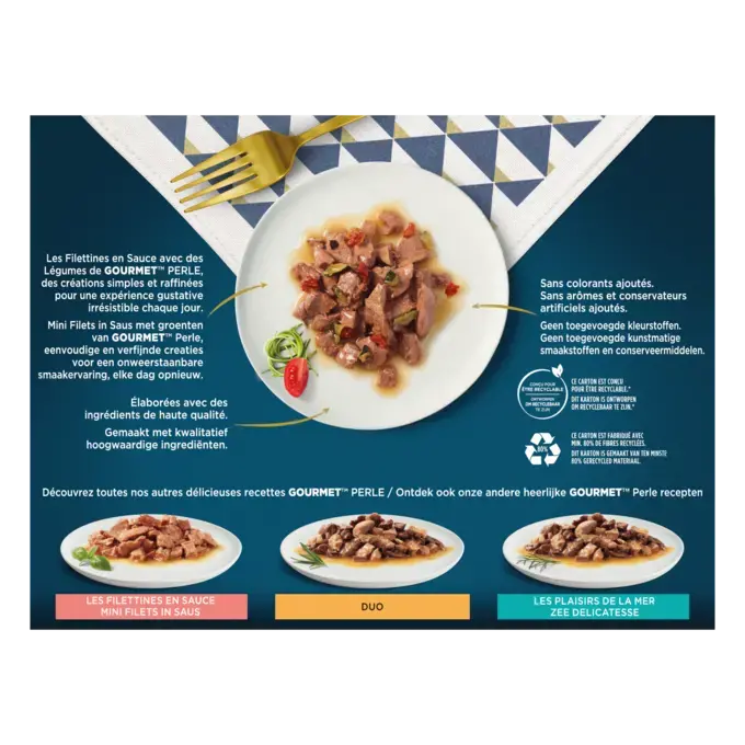 GOURMET® Perle Les Filettines en Sauce avec Légumes - Sachets pour chat
