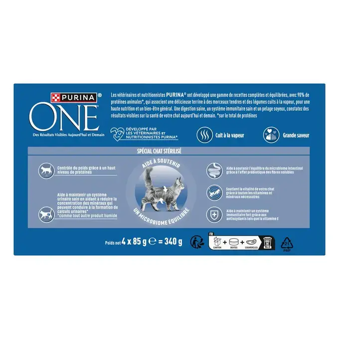 Purina® ONE® - Terrines pour Chat Stérilisé au Poulet et à la Dinde