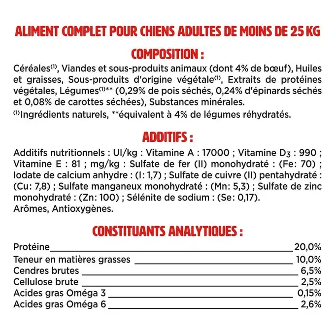 FIDO® CROQ’ MIX® - Chiens de moins de 25Kg Au Bœuf & aux Légumes - Croquettes pour Chien