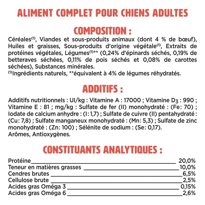 FIDO® CROQ’ MIX® Adulte Au Bœuf & aux Légumes - Croquettes pour Chien