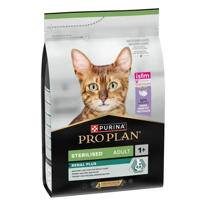 Purina® Pro Plan® Sterilised Adult RENAL PLUS, Riche en Dinde - Croquettes pour Chat Stérilisé aidant au maintien d'une bonne
