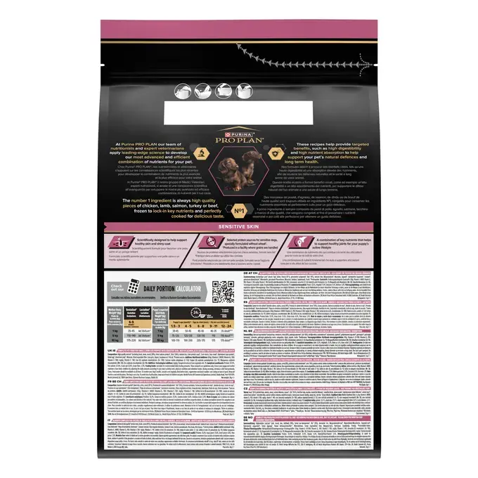 PURINA® PRO PLAN® SMALL & MINI PUPPY SENSITIVE SKIN - RICHE EN SAUMON - Croquettes pour chiot à la peau sensible