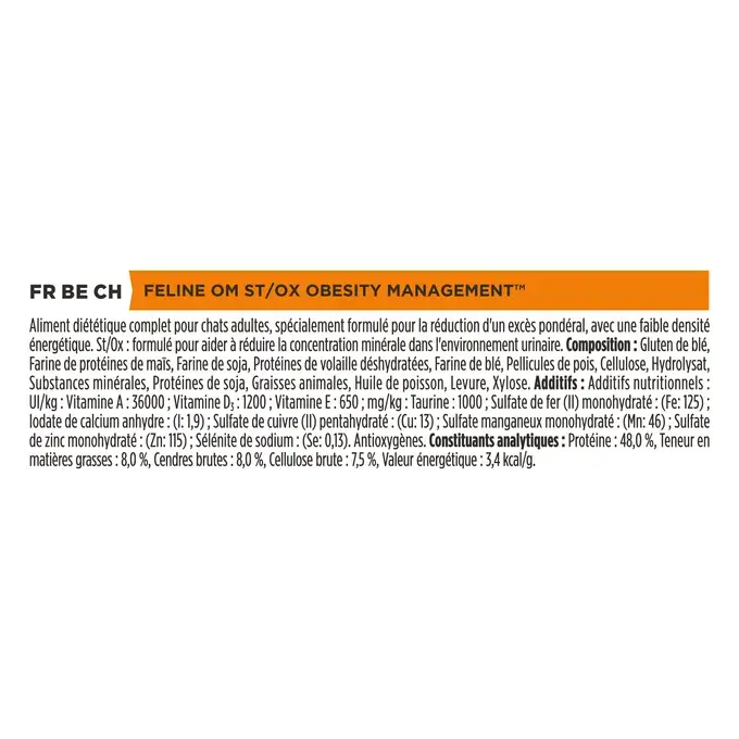 Purina® PRO PLAN® Veterinary Diets Feline OM St/Ox Obesity Management - Croquettes pour chat en surpoids
