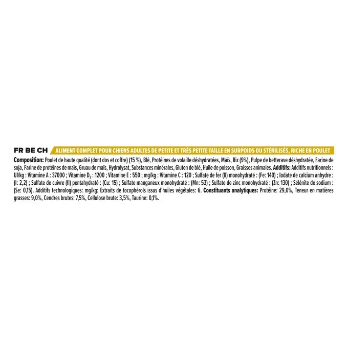 PURINA® PRO PLAN® SMALL & MINI ADULT LIGHT / STERILISED - RICHE EN POULET - Croquettes pour petit chien stérilisé ou en surpo