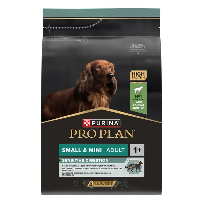 PURINA® PRO PLAN® SMALL & MINI ADULT SENSITIVE DIGESTION - RICHE EN AGNEAU - Croquettes pour petit chien à la digestion sensi