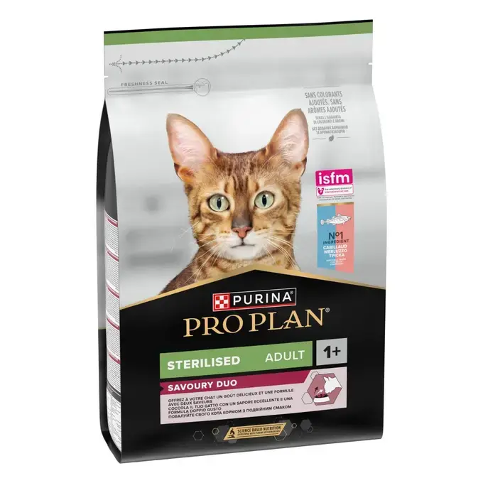 Purina® Pro Plan® Sterilised Adult 1+, Riche en Cabillaud et Truite