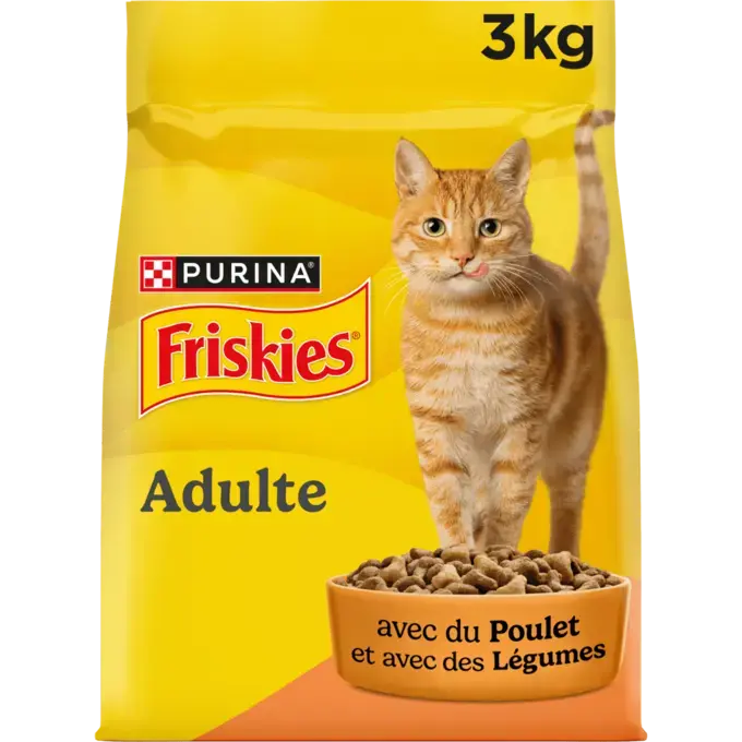 FRISKIES® CHAT ADULTE 3KG - Croquettes avec du Poulet et avec des Légumes