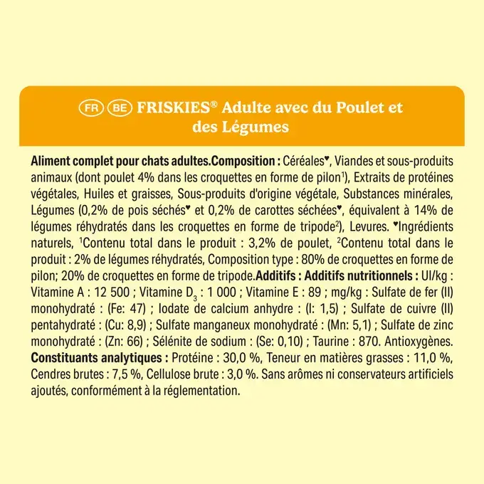 FRISKIES® CHAT ADULTE 3KG - Croquettes avec du Poulet et avec des Légumes