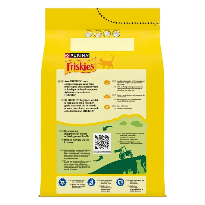 FRISKIES® pour CHAT STÉRILISÉ 3KG - Croquettes avec un délicieux mélange de Bœuf et de Poulet avec des Légumes