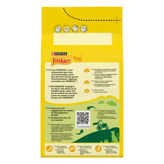 FRISKIES® CHAT ADULTE - Croquettes avec un délicieux mélange de Bœuf et de Poulet avec des Légumes
