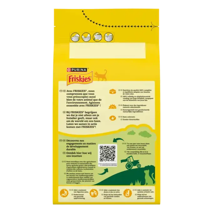 FRISKIES® CHAT ADULTE - Croquettes avec un délicieux mélange de Lapin et de Poulet avec des Légumes