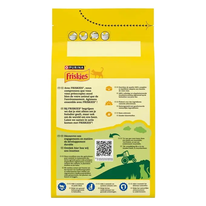 FRISKIES® pour chat Stérilisé - Croquettes avec un délicieux mélange de Poulet et de Dinde et avec des Légumes