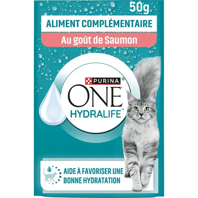 PURINA ONE® HYDRALIFE™  au goût de Saumon - aliment complémentaire pour aider à favoriser l'hydratation de votre chat