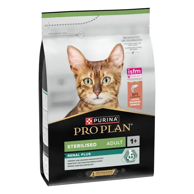 Purina® Pro Plan® Sterilised Adult RENAL PLUS, Riche en Saumon - Croquettes pour Chat Stérilisé aidant au maintien d'une bonn