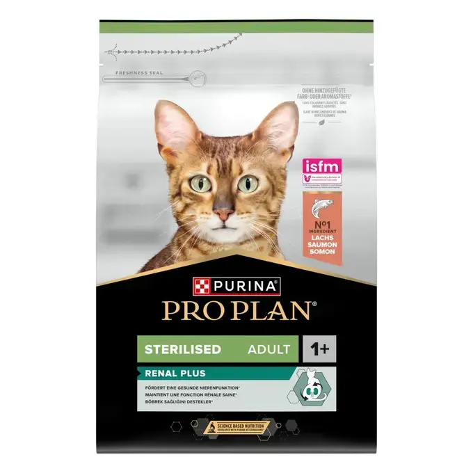 Purina® Pro Plan® Sterilised Adult RENAL PLUS, Riche en Saumon - Croquettes pour Chat Stérilisé aidant au maintien d'une bonn