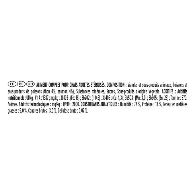 PURINA PRO PLAN STERILISED BOITE REPAS - AU SAUMON ET AU THON