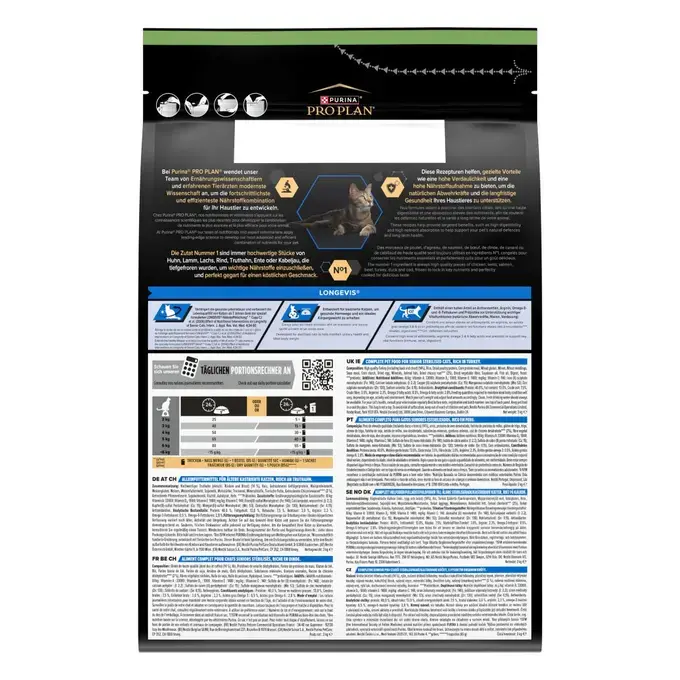 PURINA® PRO PLAN® Sterilised Senior LONGEVIS®  Riche en Dinde