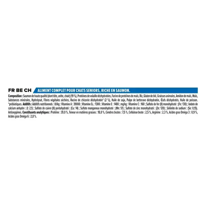 PURINA® PRO PLAN® Senior LONGEVIS® Riche en Saumon sont des croquettes formulées pour allonger la durée de vie en bonne santé