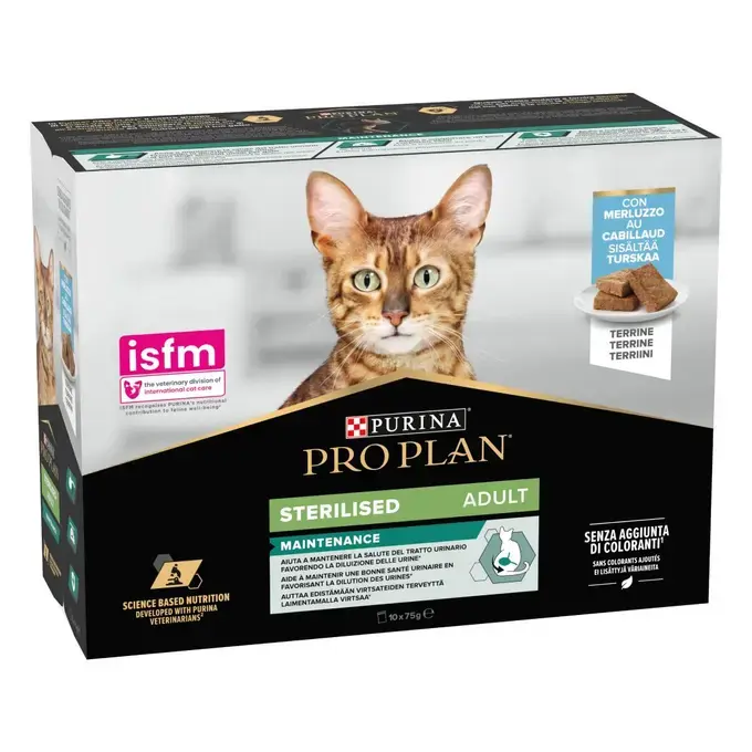 PURINA® PRO PLAN® Adult STERILISED MAINTENANCE Terrine pour chat au Cabillaud
