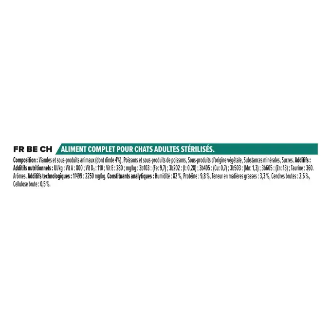 PRO PLAN® STERILISED MAINTENANCE émincés à la Dinde en Gelée