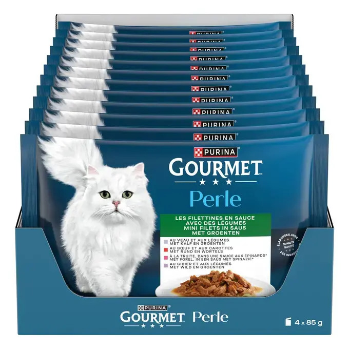 GOURMET® PERLE Les Filettines en Sauce avec des Légumes - Sachets pour chat