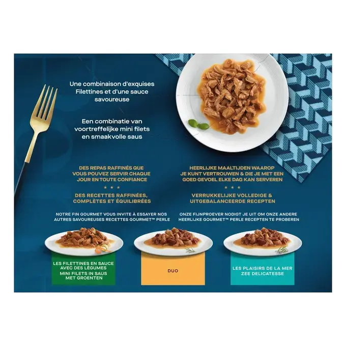 GOURMET® Perle Les Filettines en Sauce - Sachets pour chat