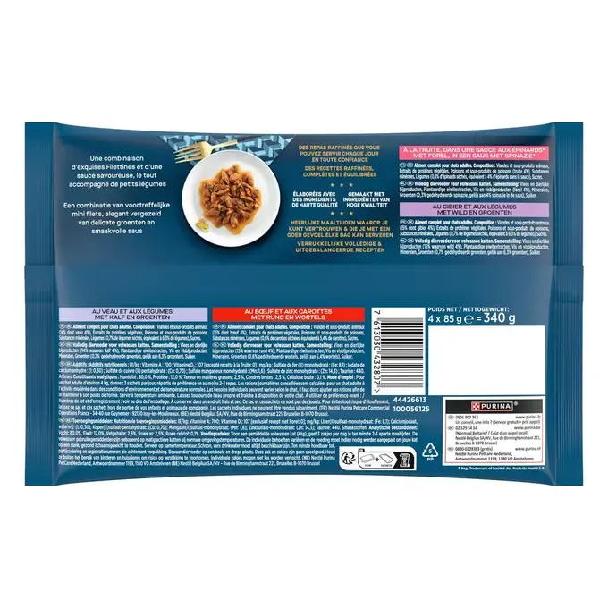 GOURMET® PERLE Les Filettines en Sauce avec des Légumes - Sachets pour chat