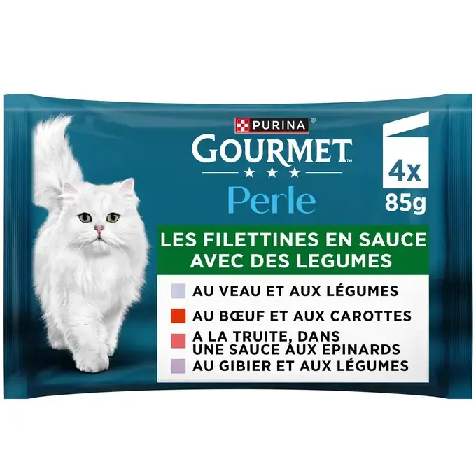 GOURMET® PERLE Les Filettines en Sauce avec des Légumes - Sachets pour chat