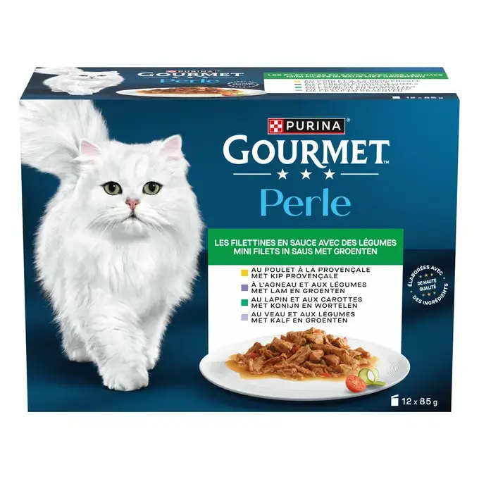 GOURMET® PERLE Les Filettines avec des Légumes en Sauce - Sachets pour chat