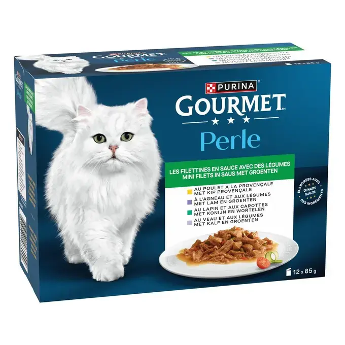 GOURMET® PERLE Les Filettines avec des Légumes en Sauce - Sachets pour chat