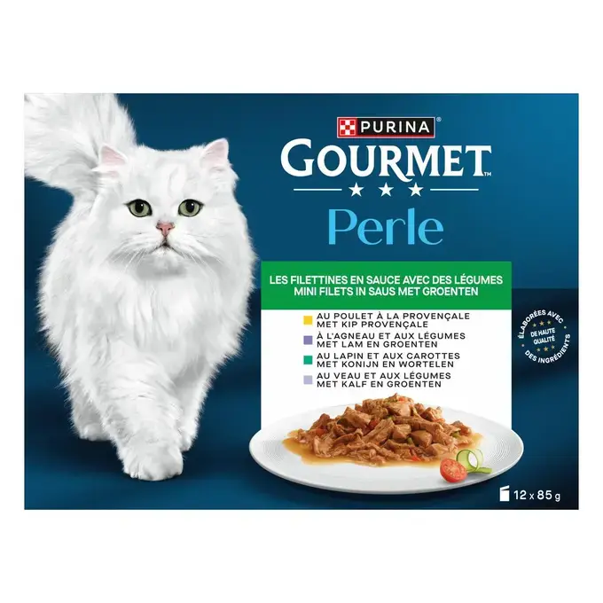 GOURMET® PERLE Les Filettines avec des Légumes en Sauce - Sachets pour chat
