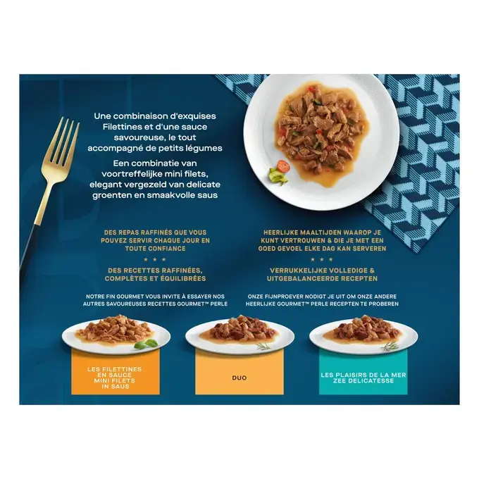 GOURMET® PERLE Les Filettines avec des Légumes en Sauce - Sachets pour chat